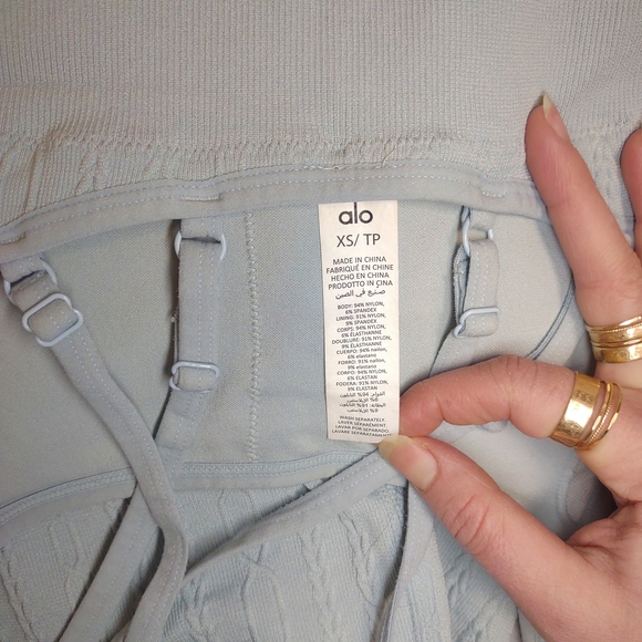 ALO Yoga Seamless Cable Knit Bodysuit| Chalk Blue| XS - Picture 9 of 9